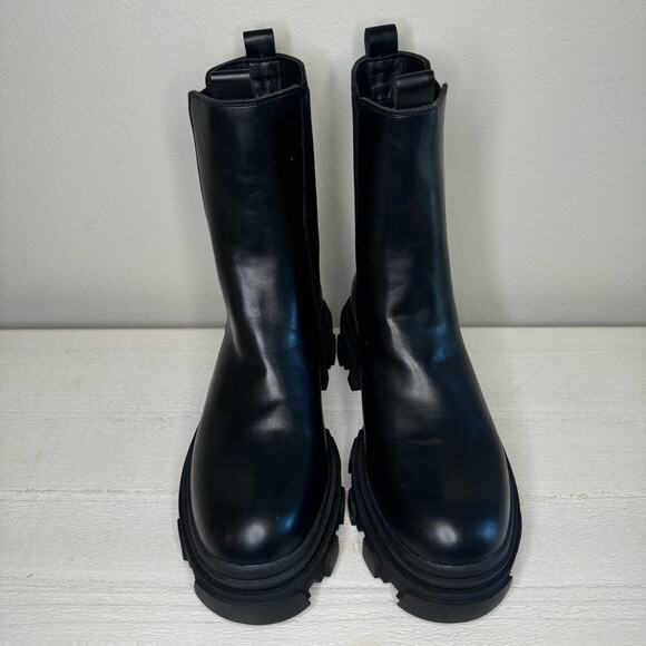 DREAM PAIRS Block Chelsea Platform Ankle Booties Black Womens Boots Size 9 - Picture 3 of 9